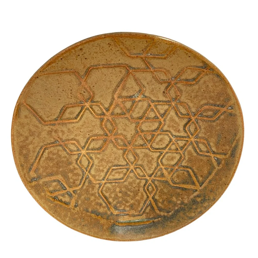 Geometric Honeycomb Handcrafted Pottery Dish
